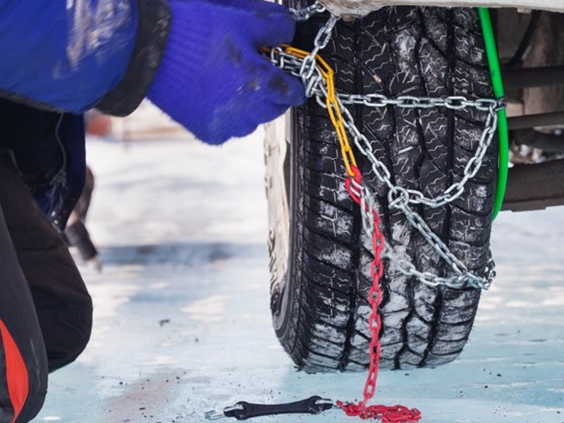 Schneeketten verbessern die Traktion auf Schnee
